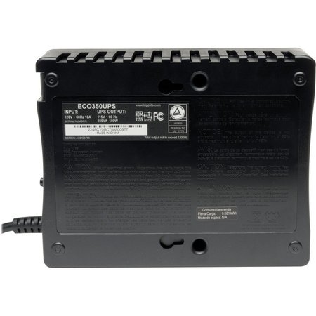 Tripp Lite UPS System, 350VA, 6 Outlets, Desktop/Wall, Out: 110/115/120V , In:120V AC TRPECO350UPS